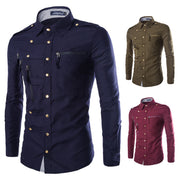 Stylish Long Sleeve Shirts Chemise Homme Camisa Masculina