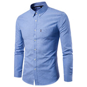 Men's Shirts Korean Men Slim Long Sleeve Dress Shirt