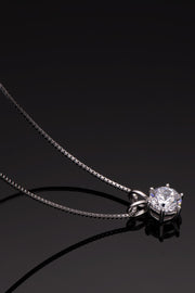 925 Sterling Silver 1 Carat Moissanite Pendant Necklace