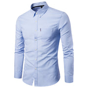 Men's Shirts Korean Men Slim Long Sleeve Dress Shirt