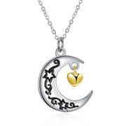 Love you to the Moon and Back Sterling Silver Necklace