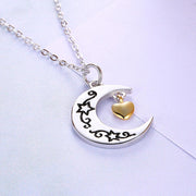 Love you to the Moon and Back Sterling Silver Necklace