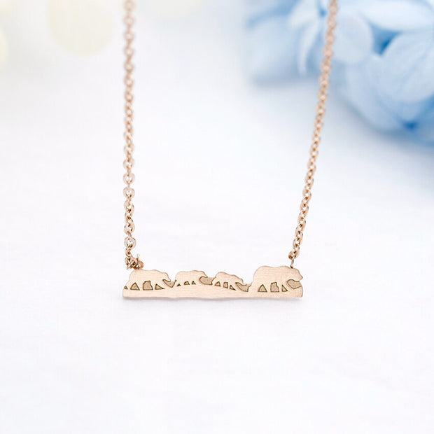 Gold Silver Color Children Baby Bear Necklaces