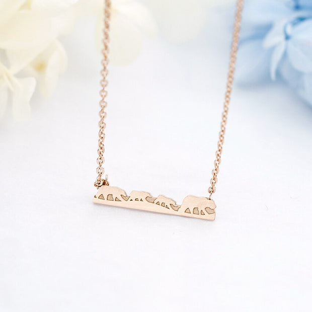 Gold Silver Color Children Baby Bear Necklaces