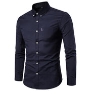 Men's Shirts Korean Men Slim Long Sleeve Dress Shirt