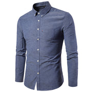 Men's Shirts Korean Men Slim Long Sleeve Dress Shirt